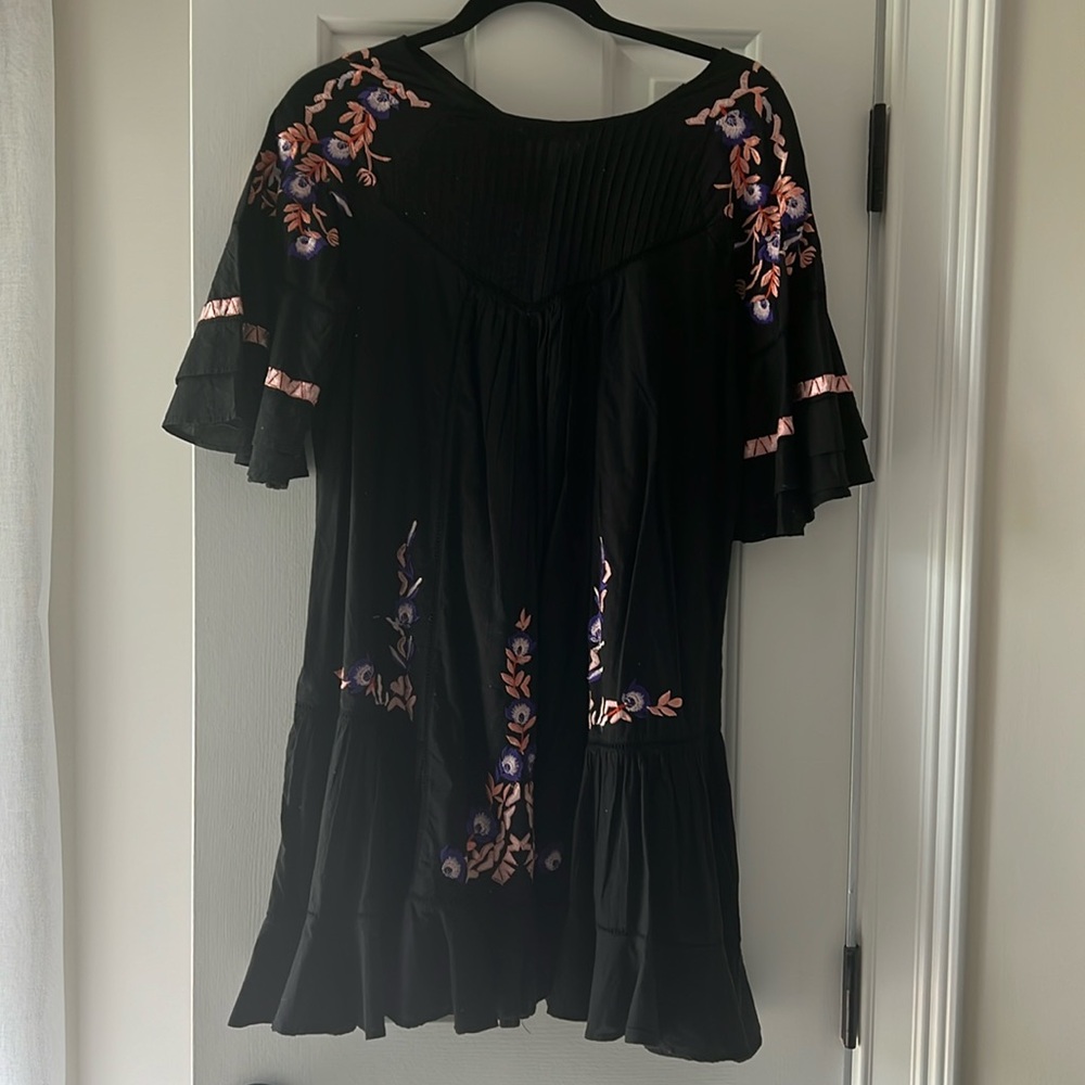 NWT- Free People Perfectly Victorian minidress - black